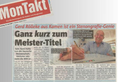 Gerd Rölleke führt Dortmunder Stenografenteam erneut zum Meistertitel